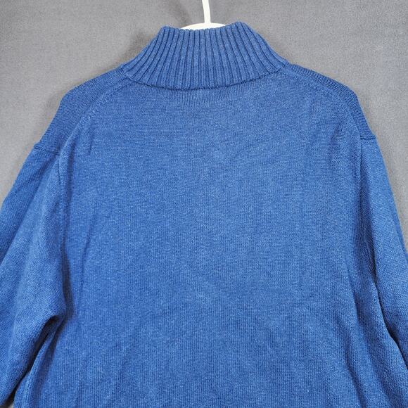 Polo Ralph Lauren Mens Sweater Extra Large Blue Henley Mock Neck Cotton Office - Picture 10 of 14